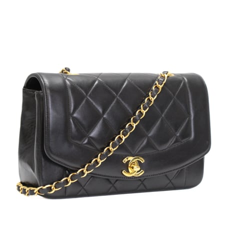 CHANEL Diana 22 Small Flap Bag Quilted Lambskin Black ＃76527