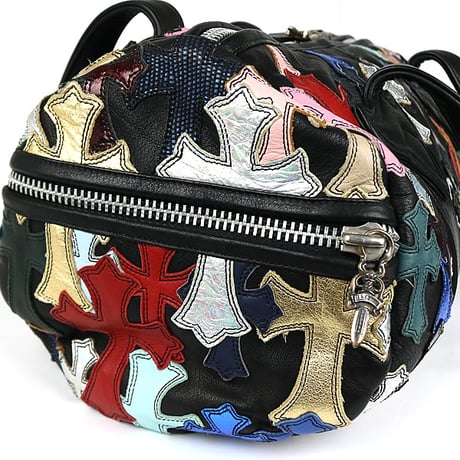 【￥5,999,900】 Chrome Hearts Multicolor Cross Patch Tiny Duffle Bag Leather Black  #31428