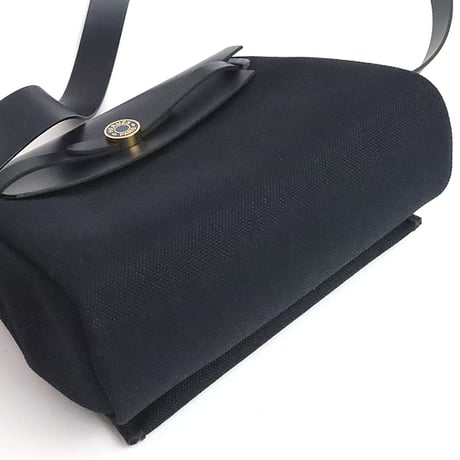 HERMES Herbag Zip Mini 20 Shoulder Bag Toile H Vache Hunter Blue Indigo #19568