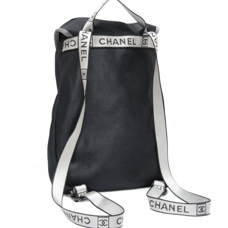 CHANEL Sports Line CC Logo Backpack Nylon Black #76369