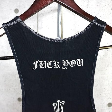 Chrome Hearts Vintage "FUCK YOU" Large Cross Print Tank Top #104312