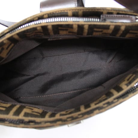 FENDI Shoulder Bag Zucca Canvas Brown ＃75717
