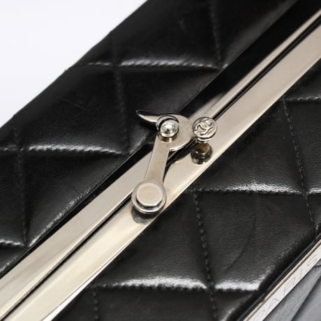 CHANEL Top Handle Vanity Box Bag Quilted Lambskin Black #76460