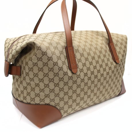 GUCCI Boston Bag GG Canvas Beige Brown #75302