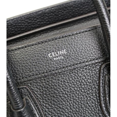 CELINE Nano Luggage Tote Bag Leather Black #20273