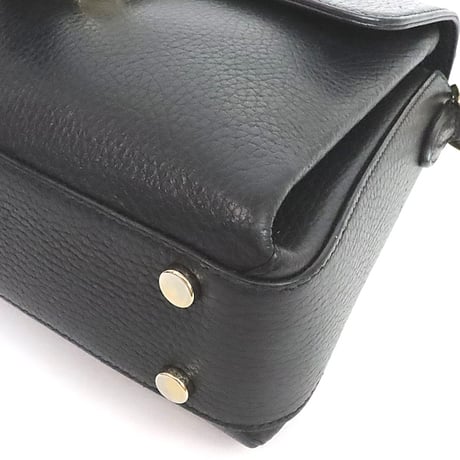 GUCCI Interlocking Top Handle Bag Leather Black #19782