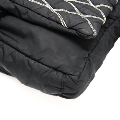 CHANEL Sports Line Messenger Bag Quilted Nylon Black #76632