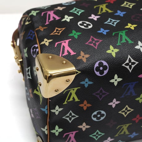 Louis Vuitton x Murakami Speedy 30 Handbag Monogram Multicolor Black M92642 #76034