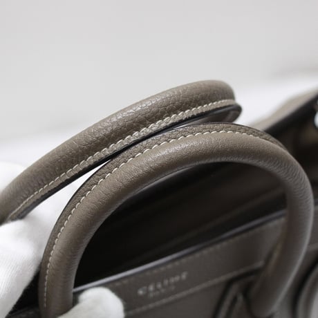 CELINE Nano Luggage Tote Bag Leather Souris #75604