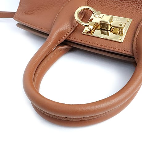 Salvatore Ferragamo Medium Studio Soft Bag Leather Cognac Brown #19554
