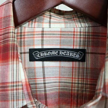 Chrome Hearts Large Leather Cross Patch Flannel Shirt #31595