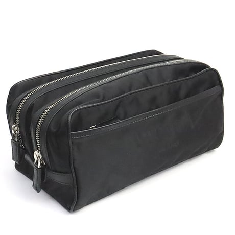 PRADA Clutch Bag Nylon Black #19529