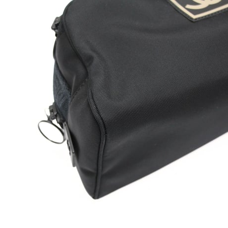 CHANEL Sports Line CC Logo Cosmetic Pouch Nylon Black #75923