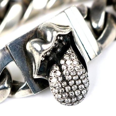 Chrome Hearts Lip & Tongue Pavé Diamond BOX ID Bracelet 15 Links #104737