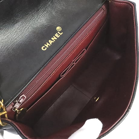 CHANEL Medium Full Flap Bag Quilted Lambskin Black #19562