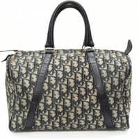 Christian Dior Boston Bag Oblique Canvas Navy #76158