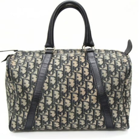 Christian Dior Boston Bag Oblique Canvas Navy #76158