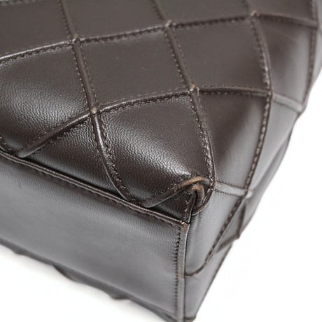 CHANEL Kelly Waffle Bag Quilted Leather Brown #75771