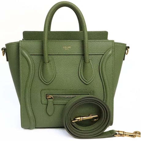 CELINE Nano Luggage Tote Bag Leather Khaki #19527
