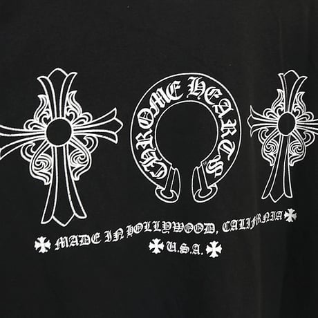 Chrome Hearts Small CH Cross Horseshoe Graphic T-Shirt Black #31694