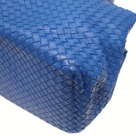 BOTTEGA VENETA Brick Handbag Intrecciato Leather Blue #76532
