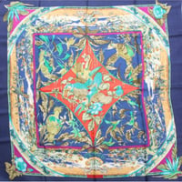 HERMES Carre 90 Silk 100% Scarf Stole "TROPIQUES" #76423