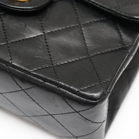 CHANEL Mini Square Flap Bag Quilted Lambskin Black #75615