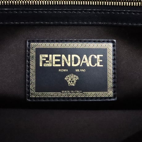 FENDI x VERSACE FENDACE Mamma Baguette Bag Quilted Printed Silk 8BR600 #19656