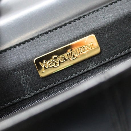 YVES SAINT LAURENT Vintage Handbag Leather Black #74809