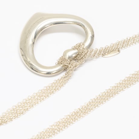 TIFFANY＆Co. Open Heart Mesh Chain Necklace Sterling Silver 925 #75672