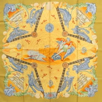 HERMES Carre 90 Silk 100% Scarf Stole "Balade Oceane" #76222
