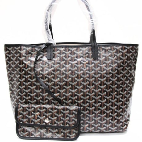 Goyard Brand New Saint Louis PM Tote Bag PVC & Leather Black #31973