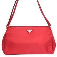 PRADA Mini Handbag Nylon Red BR0189 #76584
