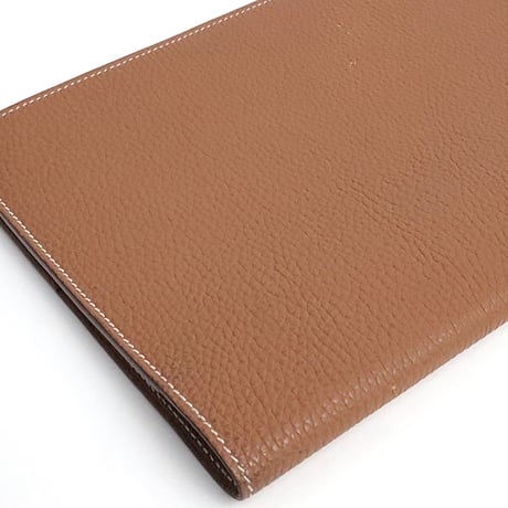 HERMES EA Zip Notebook Cover Togo Leather Gold ＃19519