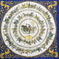 HERMES Carre 90 Silk 100% Scarf Stole "La Promenade de Longchamps" #76750