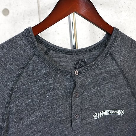 Chrome Hearts Vintage Henley Neck Back Flare Knee 3/4 Sleeve T-Shirt #31767