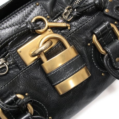 Chloe Paddington Handbag Leather Black #76385