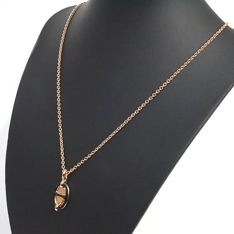 HERMES Mini Maillon PM Necklace Rose Gold-toned #19544