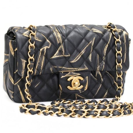 CHANEL Mini Rectangular Flap Bag Quilted Calfskin Black #75793