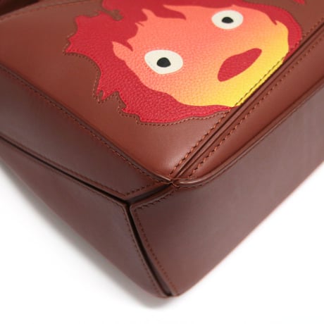 LOEWE x Ghibli Howl's Moving Castle Calcifer Small Puzzle Bag Leather Brown #75802