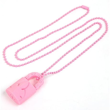 Chrome Hearts Silicone Rubber Fleurknee Padlock Necklace Pink #31409