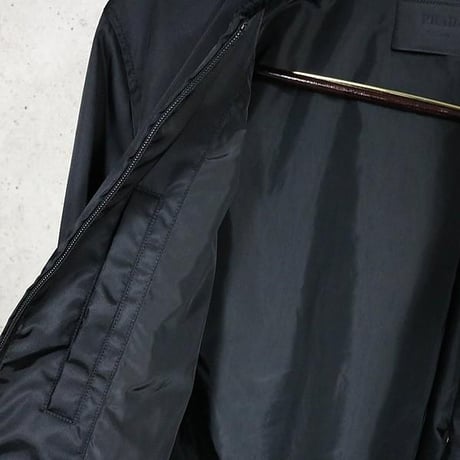 Prada Re-Nylon Bomber Jacket Triangle Logo Black #31638