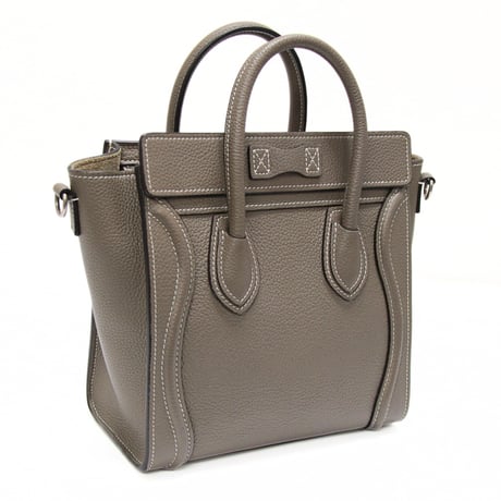 CELINE Nano Luggage Tote Bag Leather Souris #75604