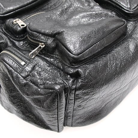 BALENCIAGA Large Superbusy Sling Bag Leather Black #76780