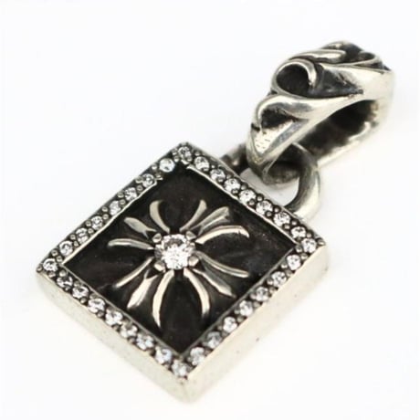 Chrome Hearts Framed CH Plus After Pavé Diamond Pendant #32230