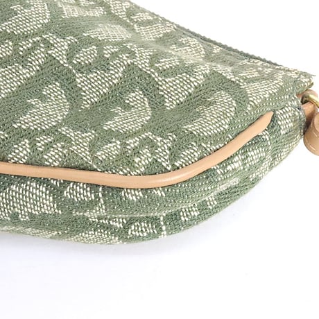 Christian Dior Small Saddle Pouch Oblique Canvas Green #20042