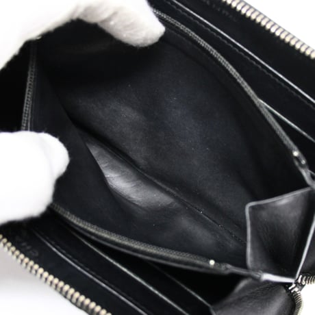 CHANEL CC Logo Zip-around Wallet Ultra Stitch Leather Black　#75349