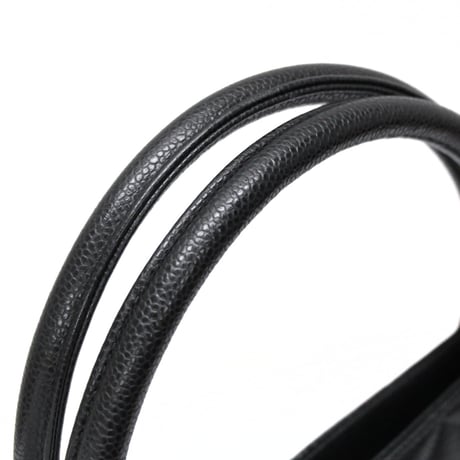 CHANEL Medallion Tote Bag Quilted Caviar Black #76800