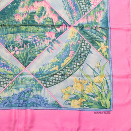 HERMES Carre 90 Silk 100% Scarf Stole "GIVERNY" #76513