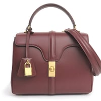 CELINE Small 16 Handbag Calfskin Leather Bordeaux #19699